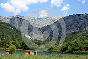 View on the lovely Cetina river, Omis Croatia