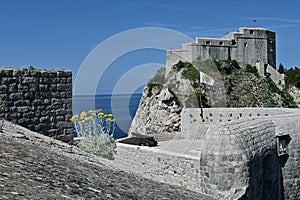 View of For Lovrijenac from the wall of Old Town Dubrovnik, Croatia