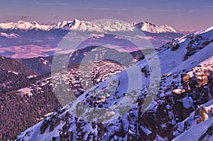 View from Low Tatras mountains towards High Tatras