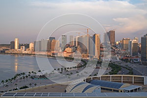 View of Luanda during golden hour