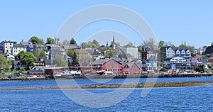 View of the Lunenburg, Nova Scotia waterfront 4K