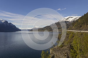 View on Lustrafjorden in Norway