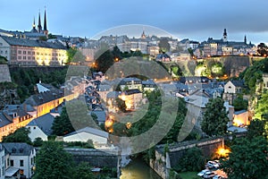 View of Luxembourg City historic center