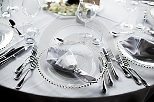 Luxury wedding decoration of the table