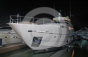 View of Luxury Yacht at Night