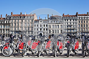 View of Lyon with bikes