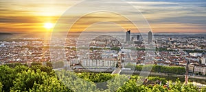 View of Lyon at sunrise
