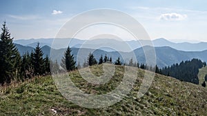 View from Lysec hill in Velka Fatra mountains in Slovakia