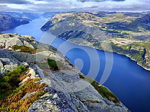 View of Lysefjord in Rogaland county, Norway