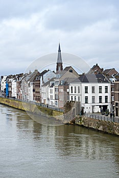 View of Maastricht city centre on the Meuse river