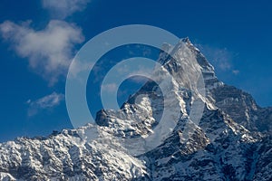 View of Machapuchare or Fishtail Mountain