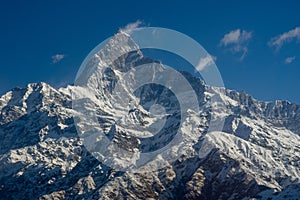 View of Machapuchare or Fishtail Mountain