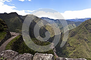 View at Machu Picchu from the Huayna Picchu in Peru - South America