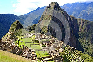 View of Machu Picchu, Peru with Wayna Picchu