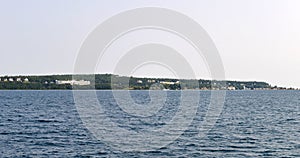 View of Mackinac lake and island in America