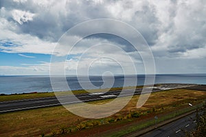 View of Madeira airport Cristiano Ronaldo runway photo