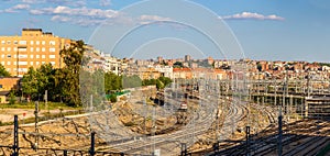 View of Madrid with Atocha railway station