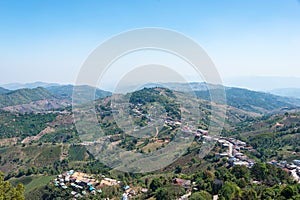 View of Mae Salong. This Village was shaped by the 93rd Division of the Chinese Nationalist Army in Doi Mae Salong , Chiang Rai, T