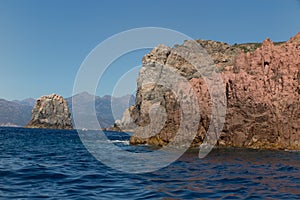 View of Magmatic vertical rocks of Calanques