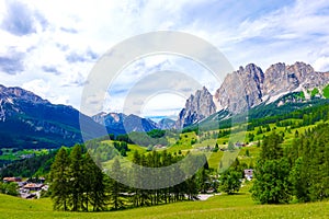 View of magnificent Dolomites in Cortina, Italy