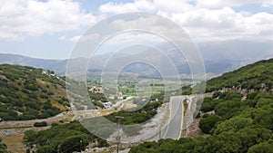 View of the magnificent nature landscape of the Lassithi Plateau, one of the main attractions of the island of Crete