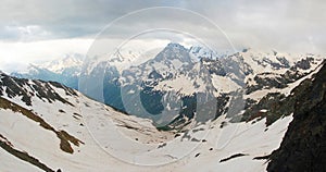 View on the Main Caucasus range from the pass Alibek