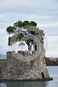 View of the main monuments of Greece. Old town of Lepanto place of the battle where Miguel de Cervantes Saavedra participated.