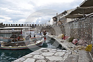 View of the main monuments of Greece. Old town of Lepanto place of the battle where Miguel de Cervantes Saavedra participated.