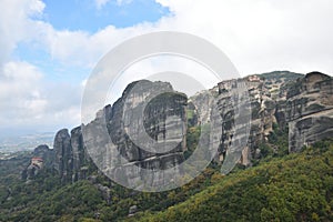 View of the main monuments and places of Athens (Greece). The Monasteries of Meteora