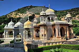 View of the main monuments and points of interest in Jaipur. Gaitor Royal Tombs (Jaipur, India)