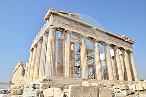 View of the main monuments and sites of Athens (Greece). Acropolis. The Parthenon. photo