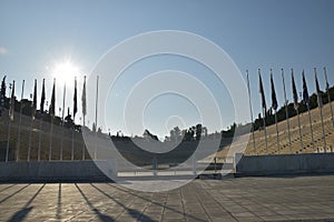 View of the main monuments and sites of Athens (Greece). Athens Olympic Stadium