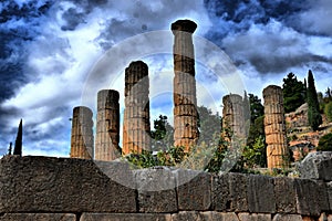View of the main monuments and sites of Greece. Delphi. Oracle of Delphi. photo