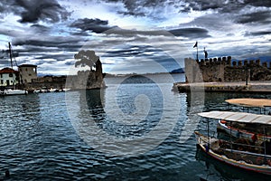 View of the main monuments and sites of Greece. Lepanto town.