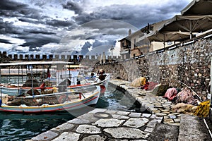 View of the main monuments and sites of Greece. Lepanto town.