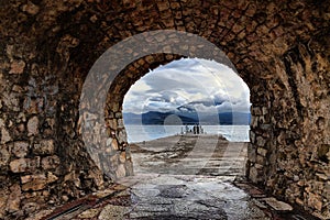 View of the main monuments and sites of Greece. Lepanto town. photo