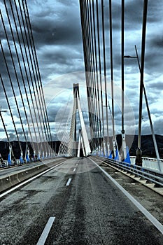 View of the main monuments and sites of Greece. Rio-Antirio Bridge photo