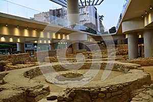 View of the main monuments and sites of Greece. Ruins of ancient Roman Greece  below the archaeological museum of the Acropolis photo