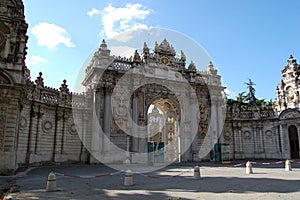 View of the main places and monuments of Istanbul (Turkey): Dolmabahce Palace