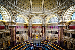 View of the Main Reading Room at the Library of Congress, in Was