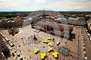 View of the Main Square in KrakÃÂ³w, Poland. photo