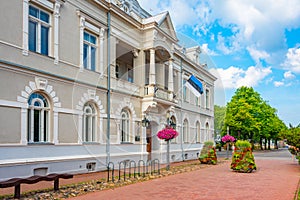 View of the main square in Parnu, Estonia