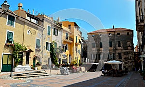 View of the main square of Toirano photo