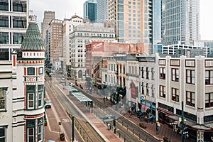 View of Main Street, in downtown Houston, Texas