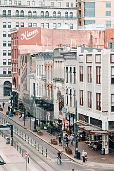 View of Main Street, in downtown Houston, Texas