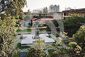 View on the main yard in S21 Tuol Sleng Genocide Museum Phnom Penh Cambodia