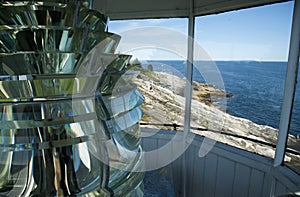 View From Maine Lighthouse Tower with Fresnel Lens
