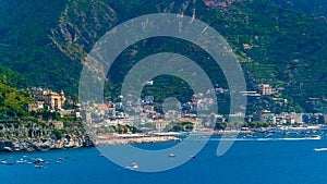 View of Maiori and Minori towns in the Amalfi coast photo