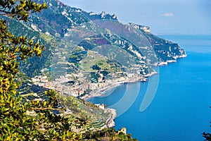 View of Maiori town on the Amalfi Coast photo