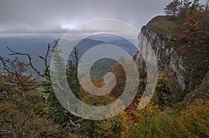 View from Majerova skala rock in Velka Fatra mountains